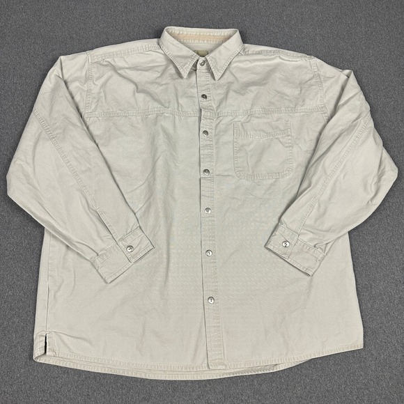 Marlboro Other - Marlboro Gear Mens Khaki Tan Long Sleeve Button Up Shirt Chest Pocket XXL